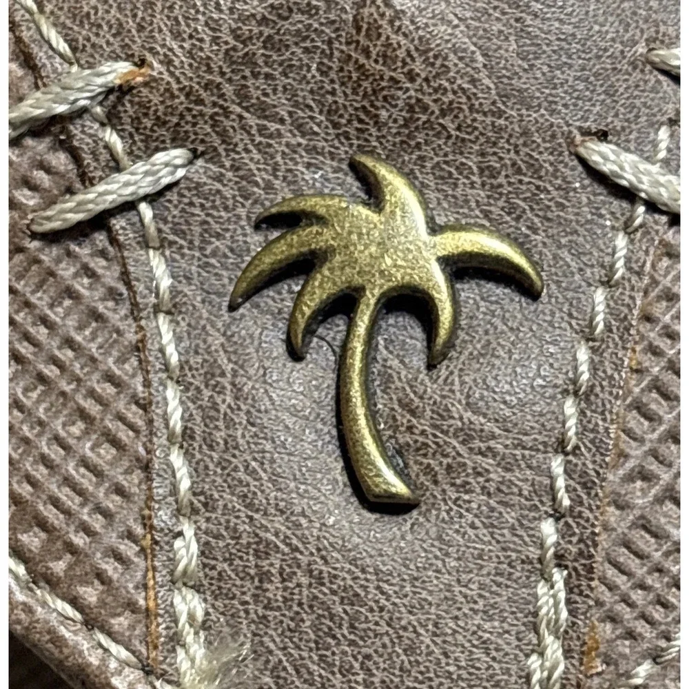 Margaritaville Harborside Flip Flop Mens Size 14 Sandals Brown Palm Tree Thongs